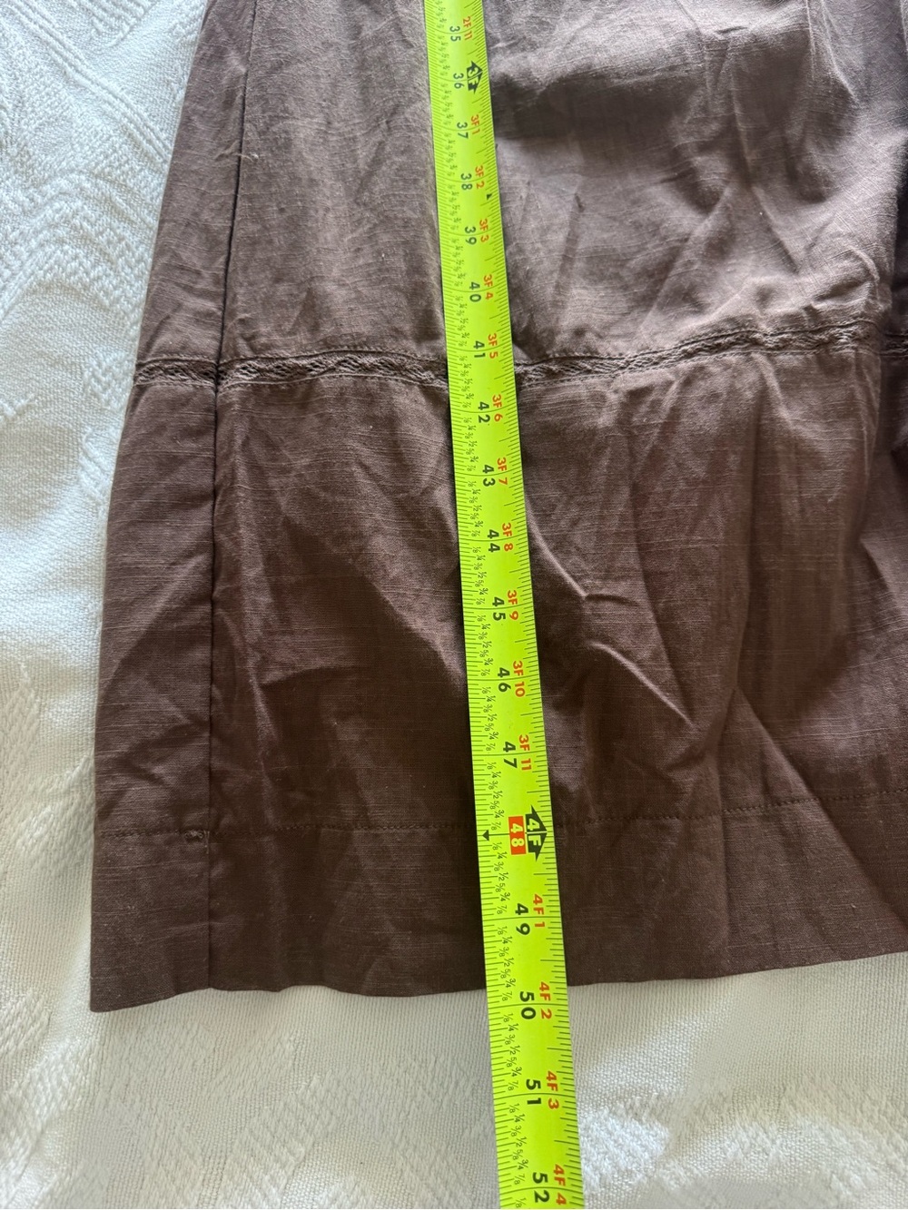 Moon River M Maxi Dress Peter Pan Collar Cottagecore Embroider Chocolate Brown - Picture 10 of 11